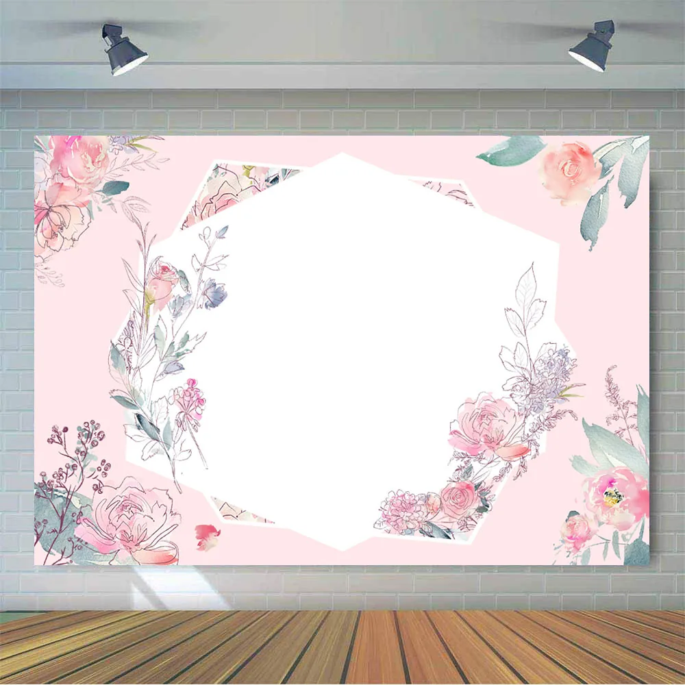 

Newborn Baby Shower Photography Backdrop Flowers Theme Background for Photo Booth Studio Party Decoration Supplies Photocall