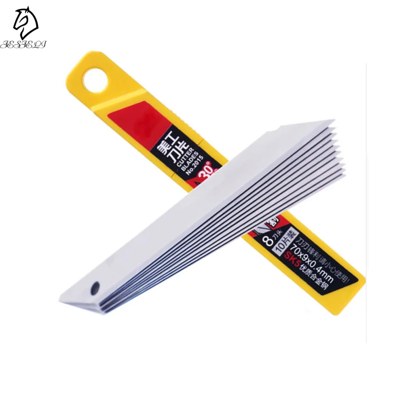 10Pcs Utility Knife Box Cutter Refill Blades Alloy Steel Replaceable Blades Cutting Blades Packaging Knives for Hobby Craft