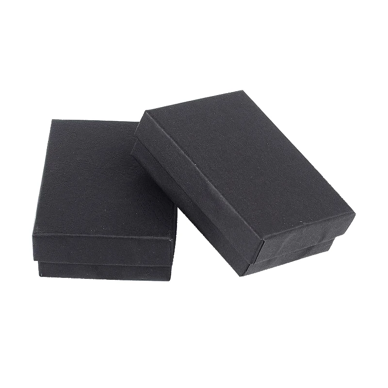 Imagem -05 - Retângulo Branco Preto Conjunto de Jóias Caixas de Papelão para Anéis Brincos Colares Natal 60 Peças Lote 9x6.5x2.8cm