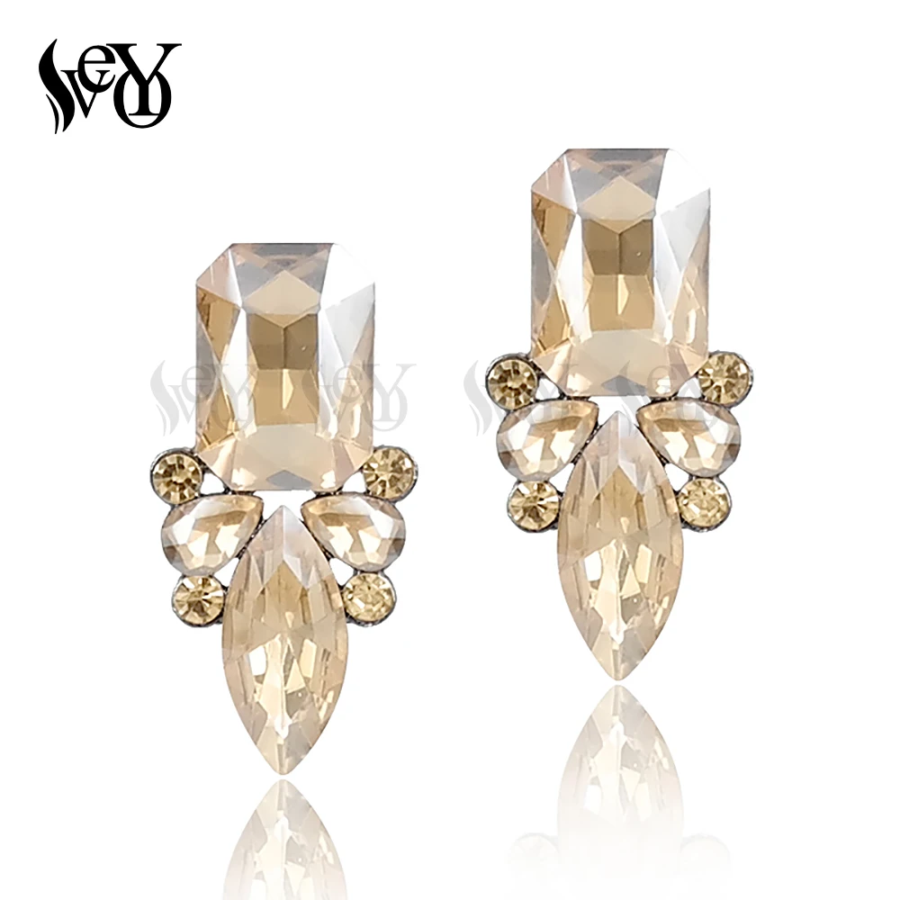 VEYO Crystal Stud Earrings for Women Cute Romantic Earings Fashion Jewelry Wholesale