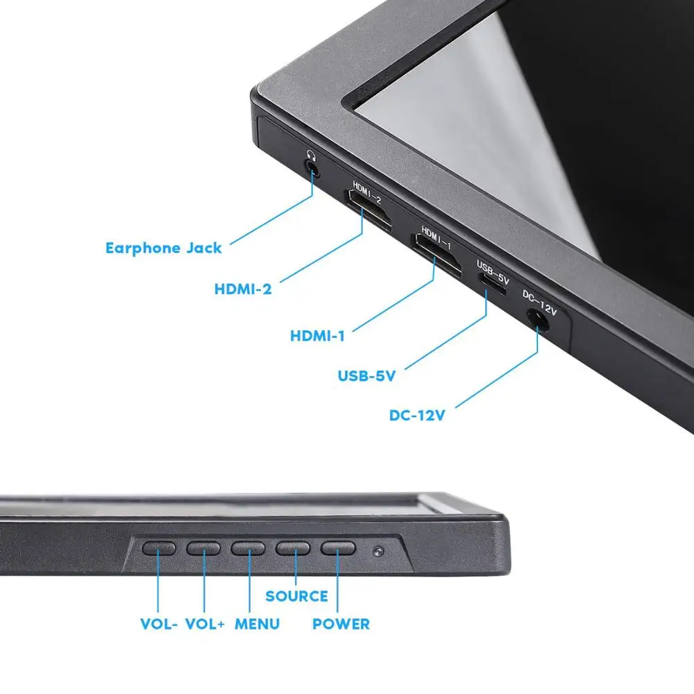 SunFounder portátil HDMI Gaming Monitor, 13.3 Polegada IPS Display para Raspberry Pi, PS3 4, WiiU, Xbox 360, Windows 7, 8, 10, 1920x1080