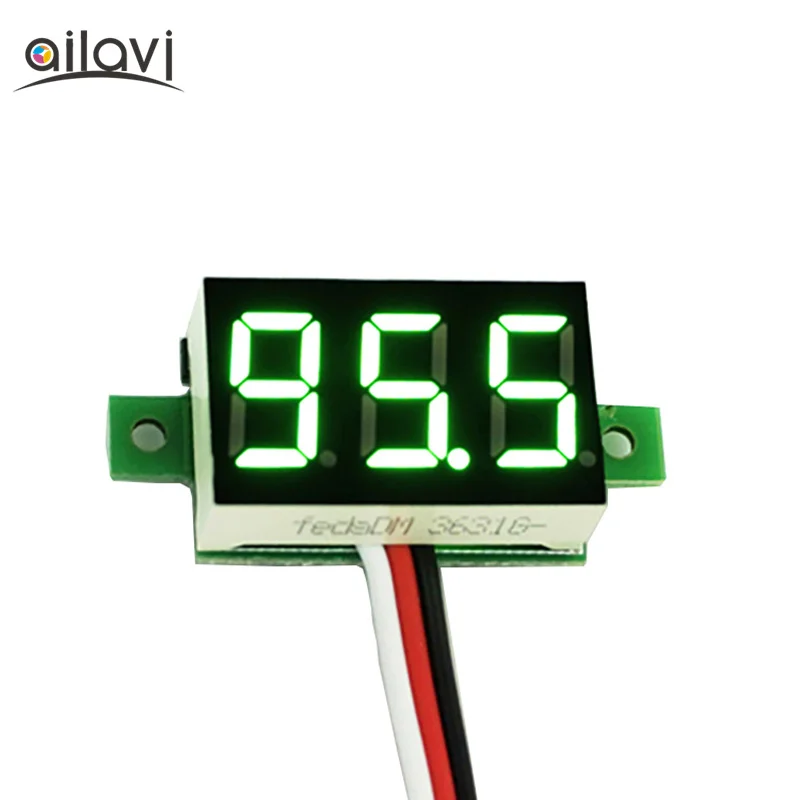 

0.36"DC Digital Voltmeter Three Wires 0-100V Green LED Electric Car Voltage Tester Meter Panel