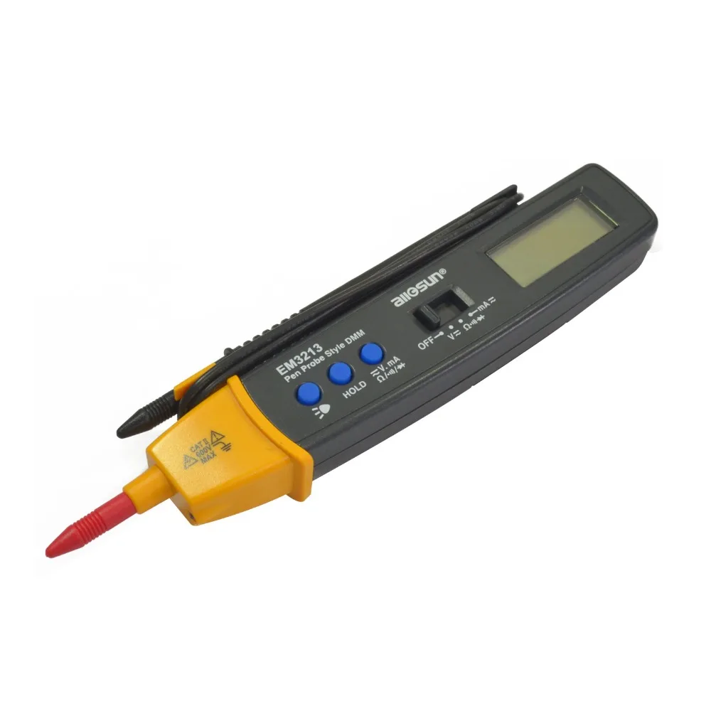 all-sun EM3213 3 1/2 Dight LCD display pen probe digital multimeter integrated test lead tester 20-200mA autorange multimeter