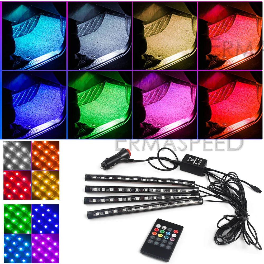 Motorcycle LED Atmosphere Light Neon Strip RGB Remote Voice Musical Control Glow Decorative Lamp Flexible Blinkers Flashers