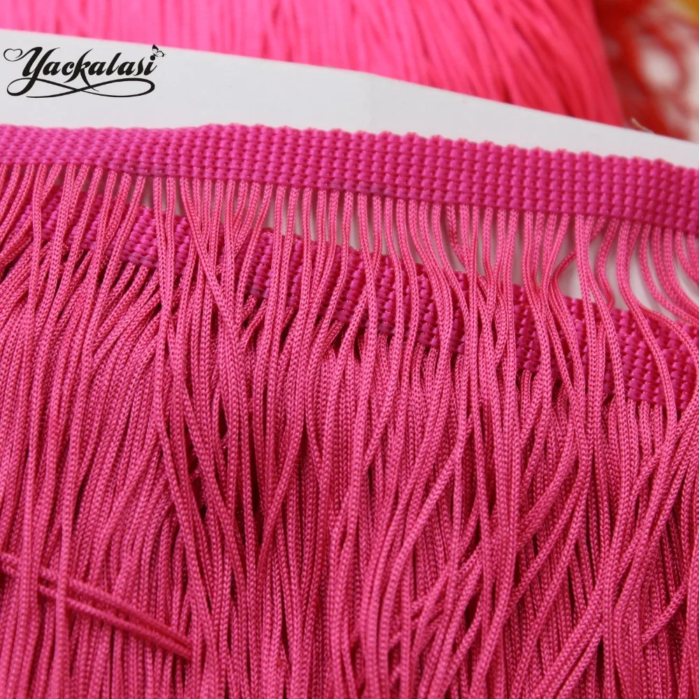 10 Yard Fringe Tassel For Latin Dress Macrame Tutu Trimming Lace Soft Polyester Flour Color 14CM Wide