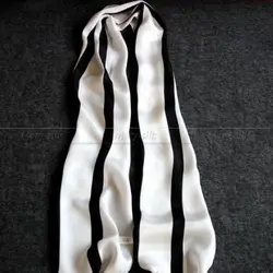 Fashion Brand Mens 100% Silk Long Scarf Cravat Scarives Layer Black Dots Spring Autumn Winter Black  Blue  White  Striped