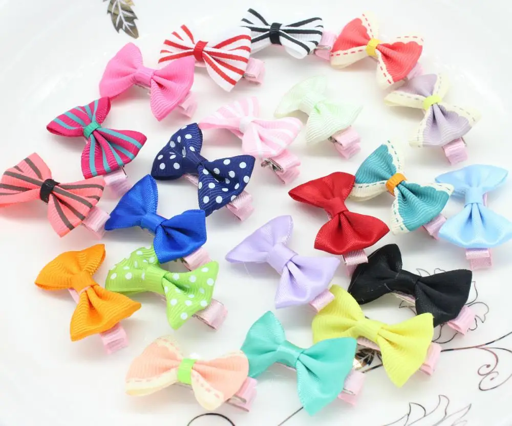 

2015 Promotion 50pcs Mini Hair Bows Girl Hairbow Clips. Tuxedo Barrette/alligator Clips for Babies Toddlers Adults free Gift Box