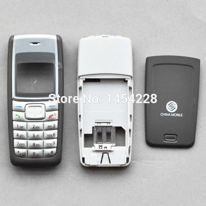 BINYEAE New Full Housing Case Cover Facing Front Frame With Key Board Display Glass+Middle Frame+Back Cover For Nokia 1110