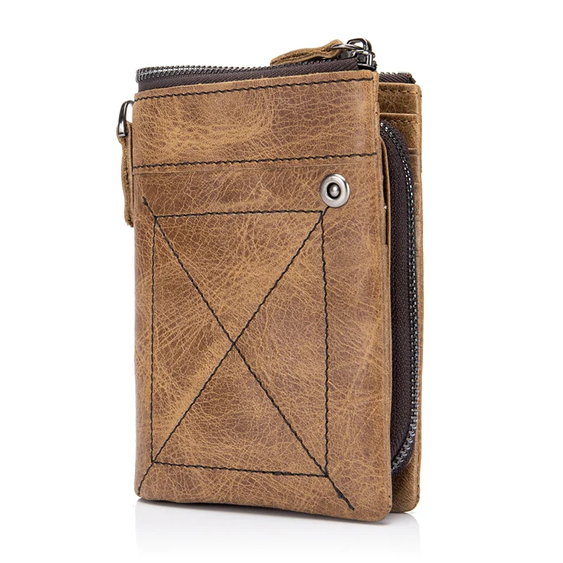 New Genuine Cowhide leather Men Wallet Short Coin Purse Small Vintage Wallet Brand High Quality Designer New Short Wallet