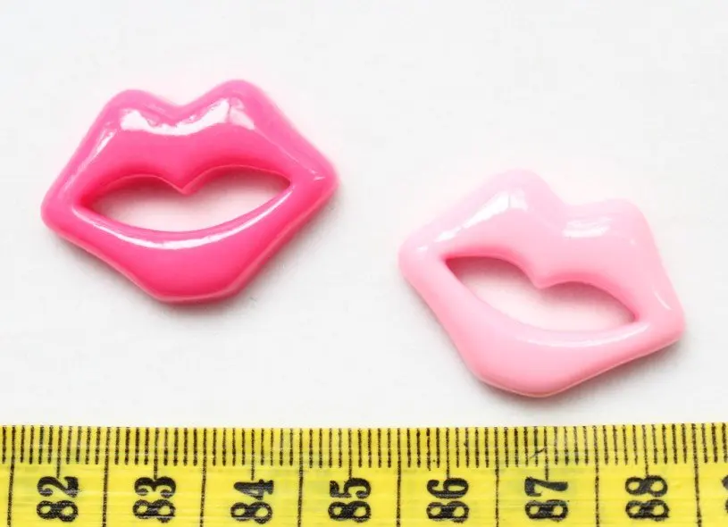 

Set of 120 pcs -Resin Big shiny polished lips cabochons Cab 33mm Mixed colors wholesale free shipping D25