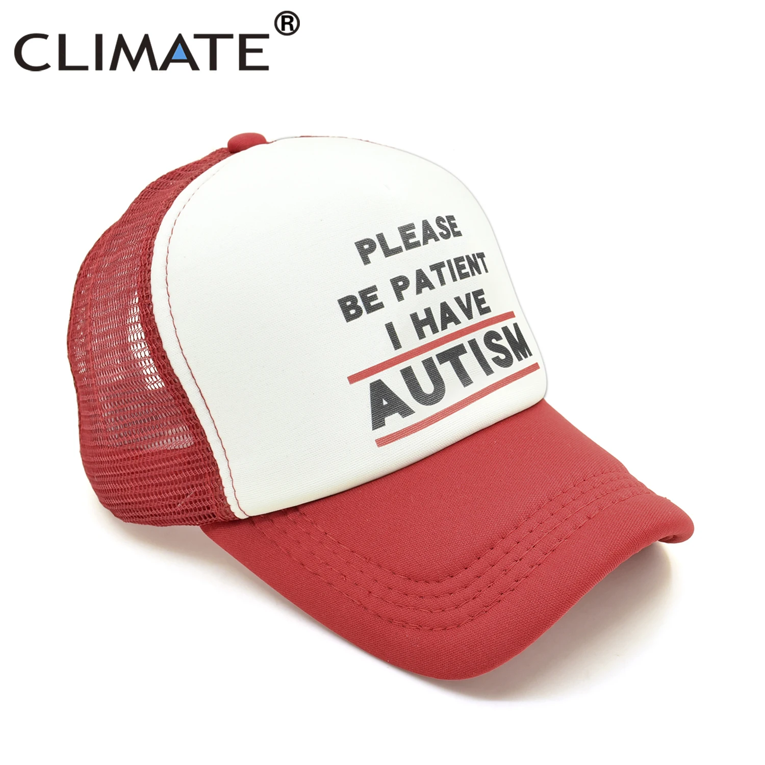 CLIMATE Autism Trucker Cap Please Be Patient I Have Autism Mesh Caps The Good Doctor Autistic Child Summer Cap Hip Hop Caps