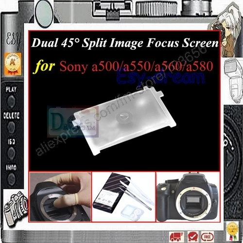 

Dual 45 degree Split Image Focus Focusing Screen for Sony a500 a550 a560 a580 PR136