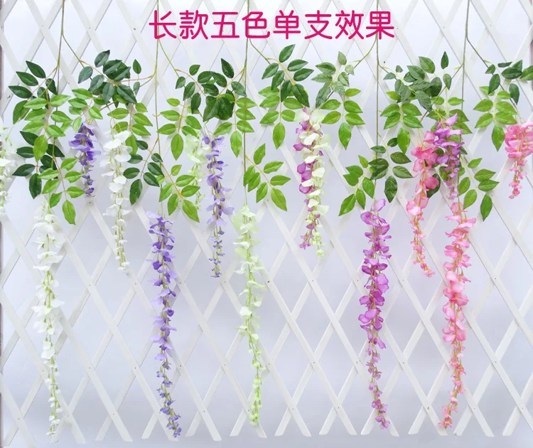 Vine Artificial Flowers wisteria simulation rattan flower bracketplant string plant Home wall decoration for wedding