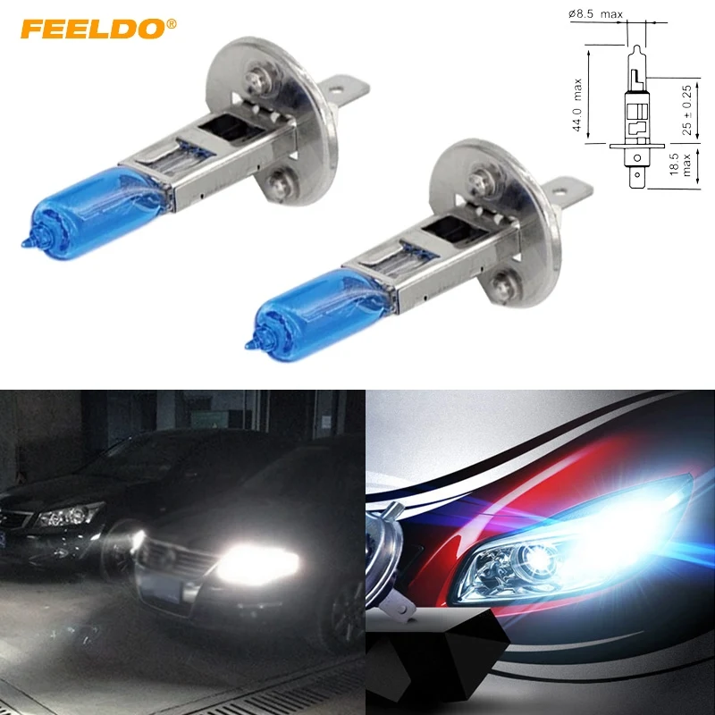 

FEELDO 2PCS 12V 100W White H1 Car FogLights HalogenBulb Car Headlight Bulbs Lamp Car Light Source Parking #HQ2024