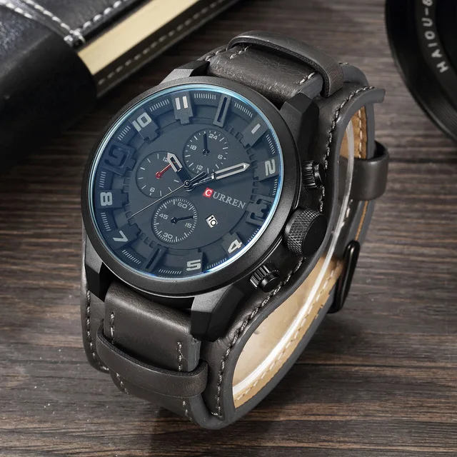 Relogio Masculino Curren Army Military Quartz Mens Watches Top Brand Luxury Leather Men Watch Casual Sport Male Clock Watch 8225