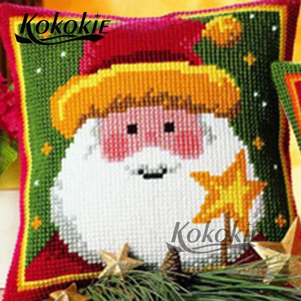 handicraft embroider Needlework kits cross stitch sets For Christmas pillow embroidery cushion cover kits 3d cushion mat