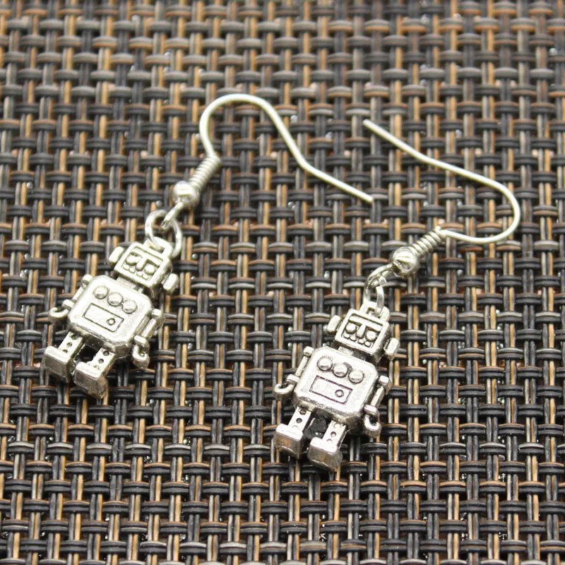 New Fashion Handmade Mechanic Robot Pendants DIY Earrings For Women Party