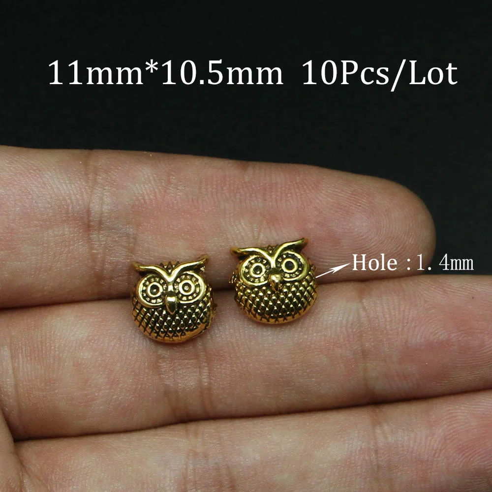 10pcs/lot Antique Gold Color Charm Beads Gladiatus Owl Russian Doll Skull Spacer Beads For DIY Jewelry Finding Making Bracelet