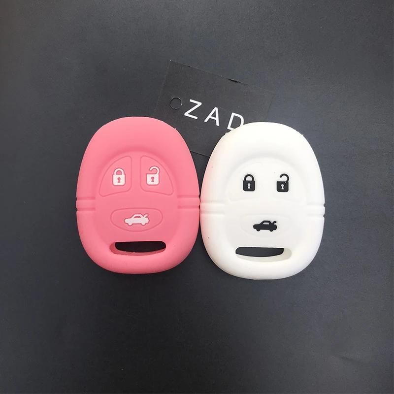 ZAD silicone rubber car key Case Cover skin holder protector Shell for Saab 9-3 9-5 93 95 3 Buttons Smart Remote Key Fob