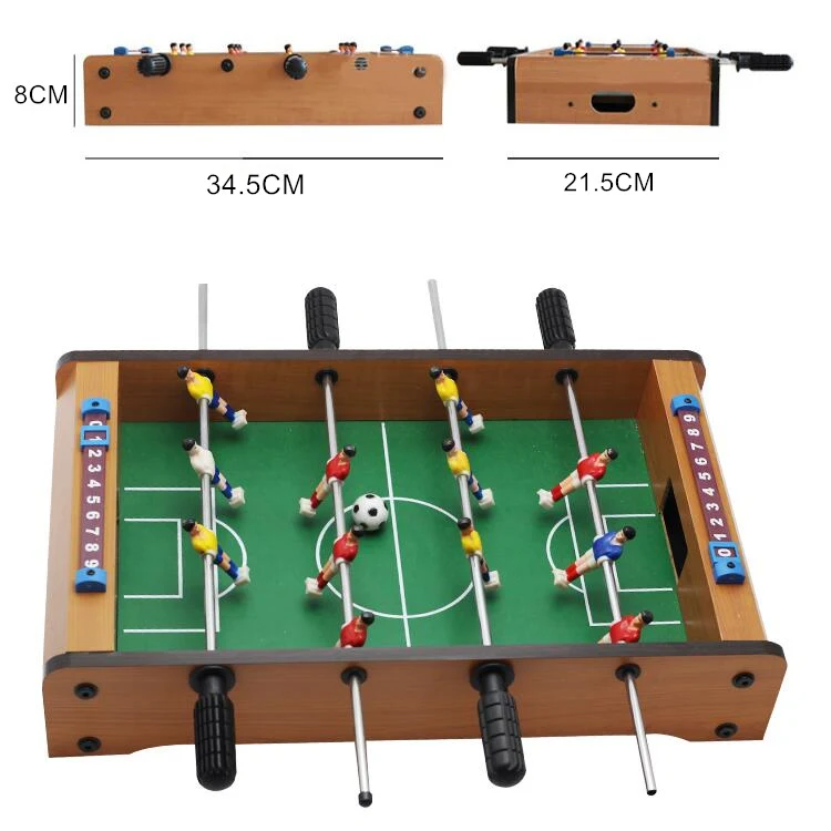 Jogo de mesa de futebol de madeira para crianças, 4 bares, brinquedo para crianças, conjunto de futebol de mesa com 2 bolas, esportes, jogos de família, 34.5*23*7cm