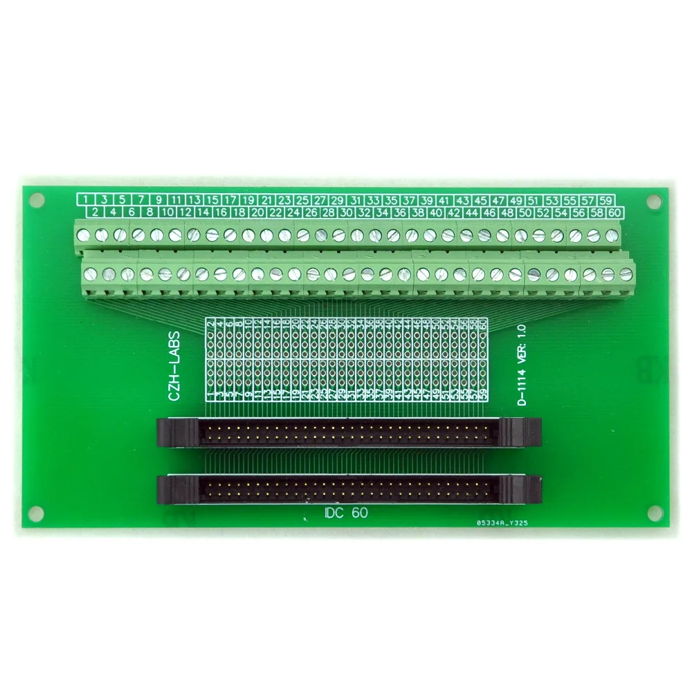 

IDC-60 2x30pins 2.0mm Dual Male Header Breakout Board, Screw Terminal Connector.