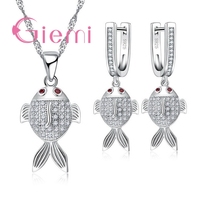 New Arrival Gildfish Shape 925 Sterling Silver  Accessories Pretty Jewelry Sets Necklace Pendant Earring Cheapest Price