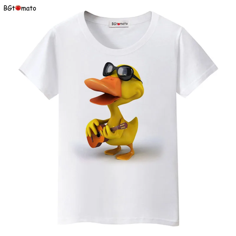 BGtomato w nowym stylu fajna mała żółta kaczka 3D t-shirty kobiecy zabawny projekt słodkie zwierzęce koszule marki dobrej jakości casual topy