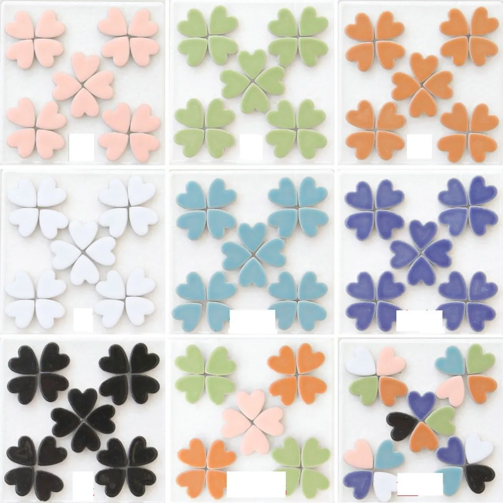 120PCS/520Gram/Lot,Color selction Ceramic heart mosaic DIY Mosaic lantern Marble mosaic Craft material Home decoration