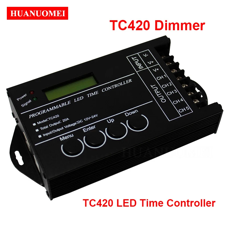 Hot TC420 TC421 Programmable LED Time Controller TC420 RGB LED Controller Aquarium Lighting Timer Dimmer 5Channels Output