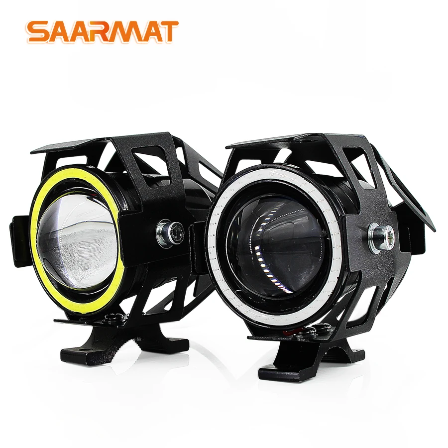 

2x 125W U7 Store Motorcycle Angel Eyes Headlight DRL spotlights auxiliary bright LED bicycle lamp accessories car work Fog light