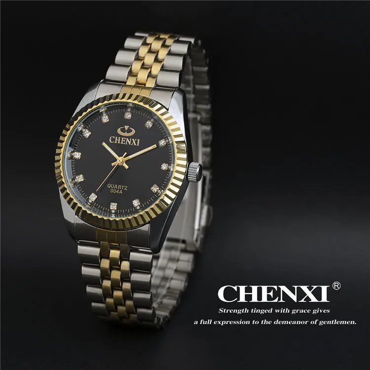 Best Couple New CHENXI Steel Band Quartz Watch for Men and Women Fashion Lovers Wristwatch Women's Dress Watch