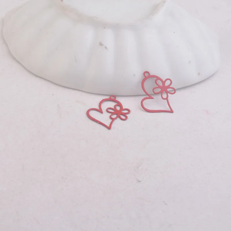 100 Stück AC9285 16*18mm Herz- und Sternanhänger Kleine Herzanhänger DIY Schmuckkomponenten – Detail 5