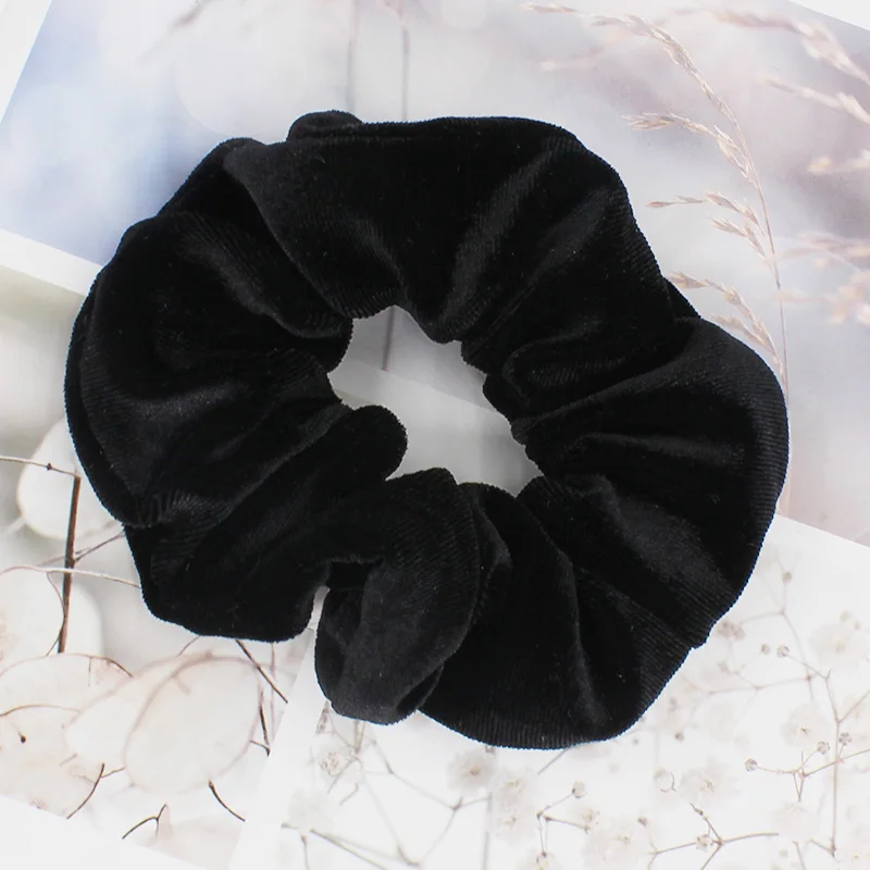 LOVINGSHA Tamanho Grande Sólida Veludo Acessórios Para o Cabelo Das Mulheres Menina Lady Tie Scrunchy de Cabelo Feminino Cabelo Rabo de cavalo Titular Corda ANFD046