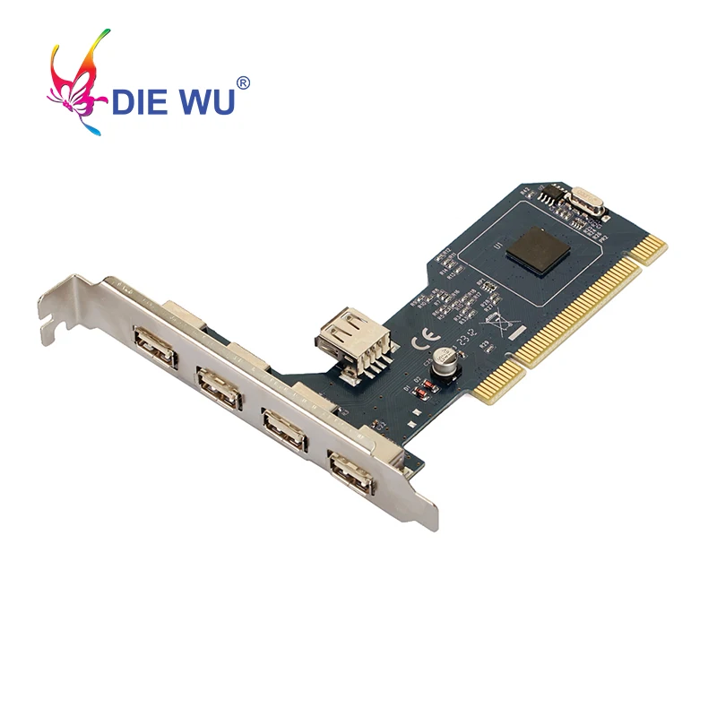 DIEWU 5 port usb2.0 Add on card PCI to USB Expansion card for NEC for Vista Win ME XP 2000 98 Server 2008