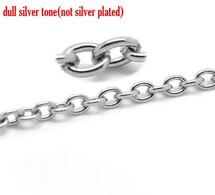 DoreenBeads Retail Silver Color Stainless Steel Link-Opened Cable Chains Findings 4x3mm(1/8