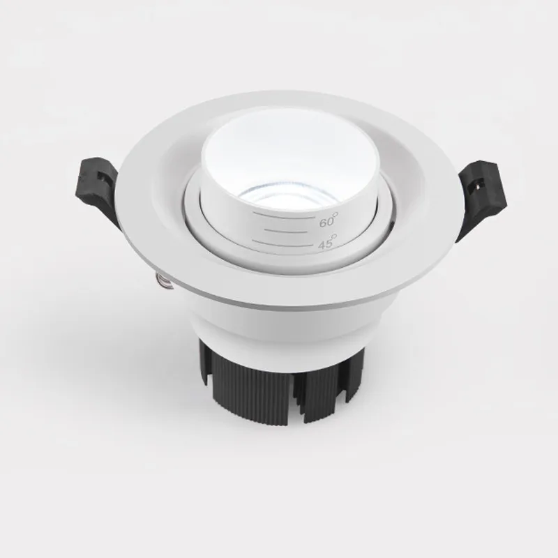 Super Bright Recessed LED Downlight COB 7W Adjust Focus  Spot Light  Ceiling Lamp AC 110V 220V White Black