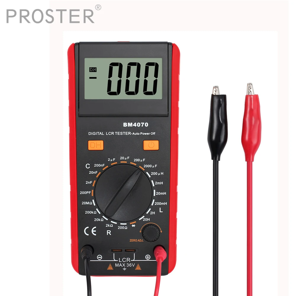 

Proster Digital Professional Inductance Capacitance Meter LCR Meter 1999 Count Low Power Indication Electrical Multimeter Tester