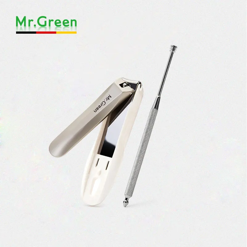 MR.GREEN Grooming Kit Spiral Ear-pick Easy Earwax Removal Anti-splash Nail Clipper Professional Finger Toe nail Cutter