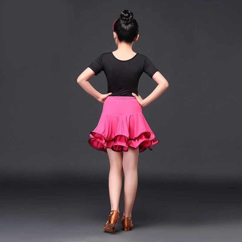 New Latin dance skirt Children's Latin Dance Costumes Girls Dance Short-sleeved Training Costumes Costumes Stage performances