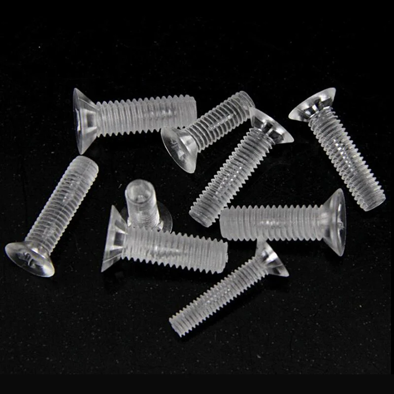 100 Uds M3 M4 tornillo acrílico tornillos transparentes tornillo avellanado de policarbonato tornillo de PC de cabeza plana Phillips