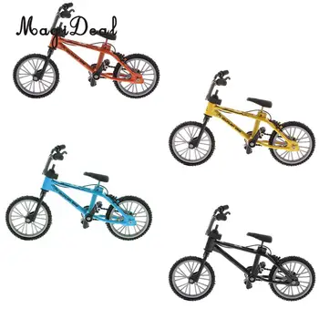 Bicicleta de dedo en miniatura de aleación a escala 1:24, modelo de vehículo fundido a presión, dispositivo de escritorio, juguete, decoración para el hogar y la Oficina, regalo novedoso