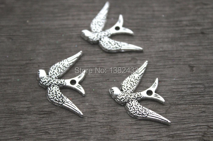 25pcs--Swallow bird charms, Antique tibetan silver Cute Lovely Bird charm Pendants,Sparrow Charms, DIY Supplies 17x25mm