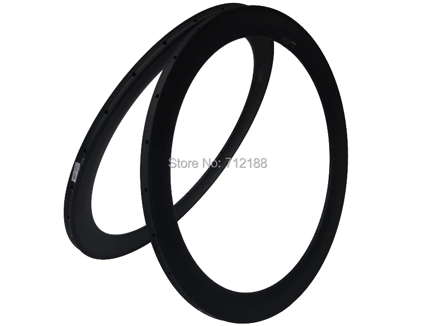 RIM-T06  :  Carbon Matt Road Bike Tubular Wheel Rim 60mm Bicycle Wheel Rim 700C ( Basalt Brake Side )