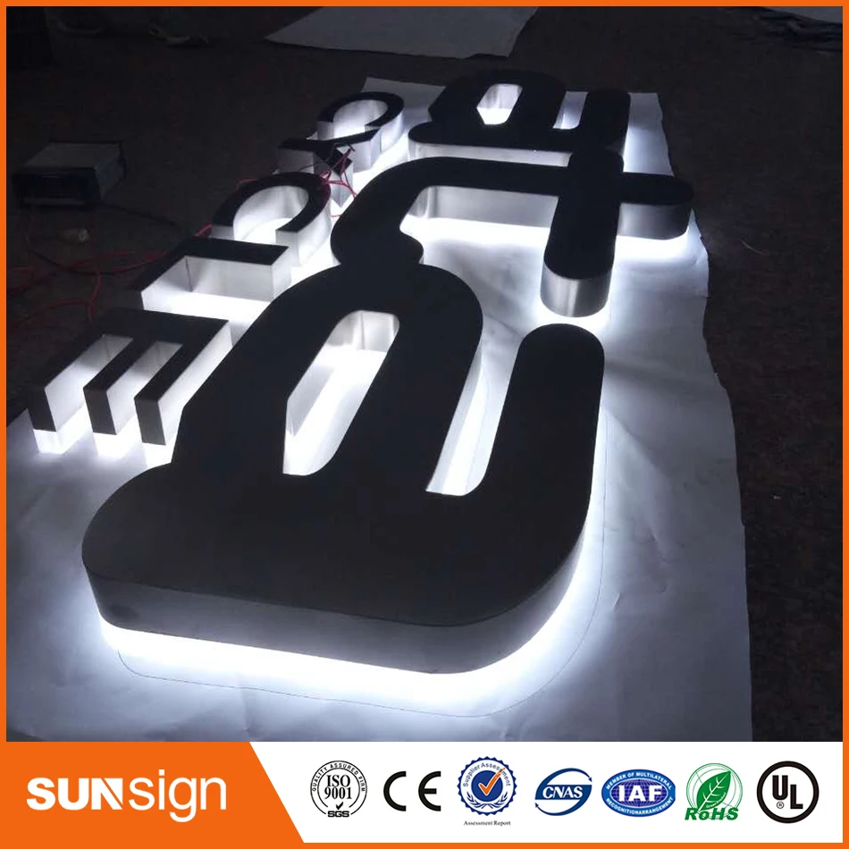 Geborsteld Roestvrij Staal Backlit Letters