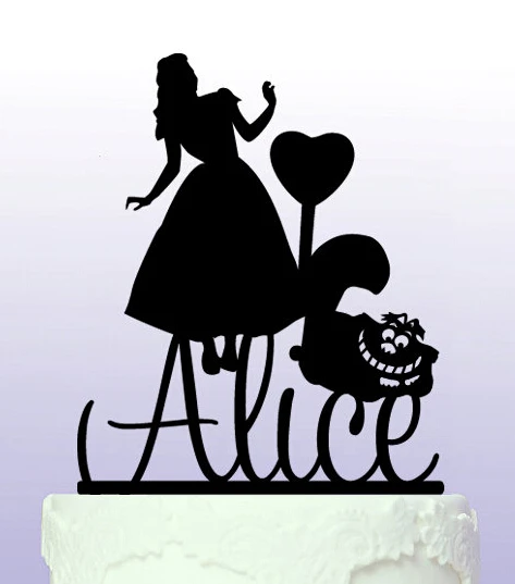 Acrylic Alice In Wonderland birthday cake toppers wedding bridal baby shower Bachelor party theme decorations