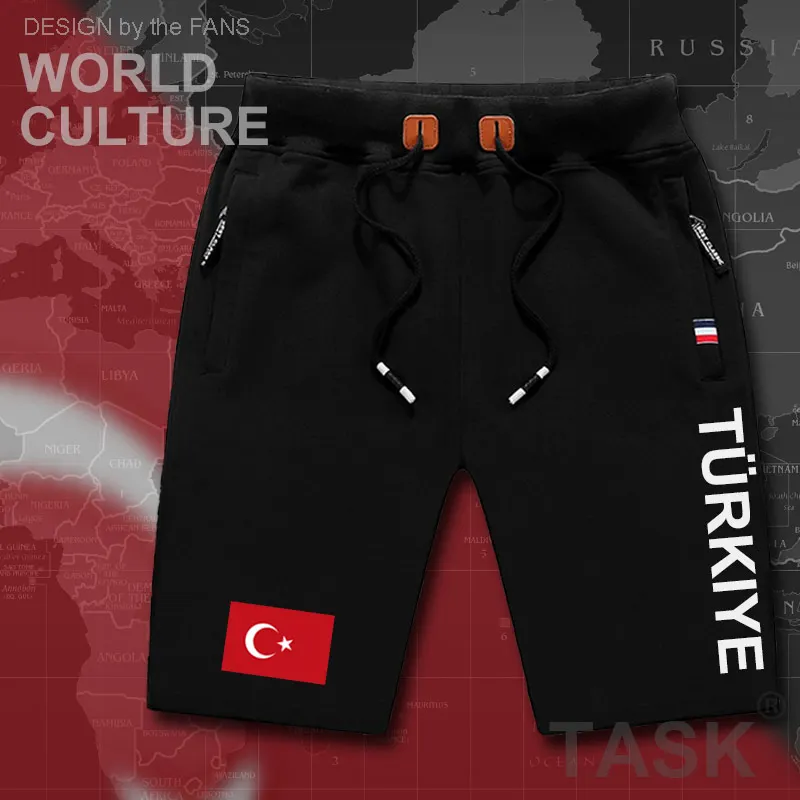 Turkey mens shorts beach new men's board shorts flag workout zipper pocket sweat casual clothing 2017 Turkish Turk country TR