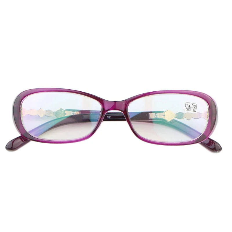 Women Reading Glasses Magnifier Ladies Spectacles Fashion Purple Frame Inlay Diamond Temple Glasses for sight +1.0 to 4.0 Oculos