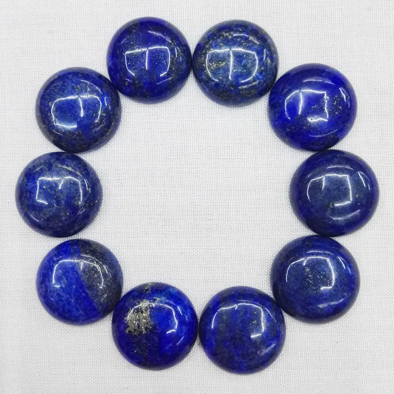 Fashion lapis lazuli 20MM 10pcs/lot Natural Stone round Bead Charm high quality cab cabochon beads for jewelry making Wholesale