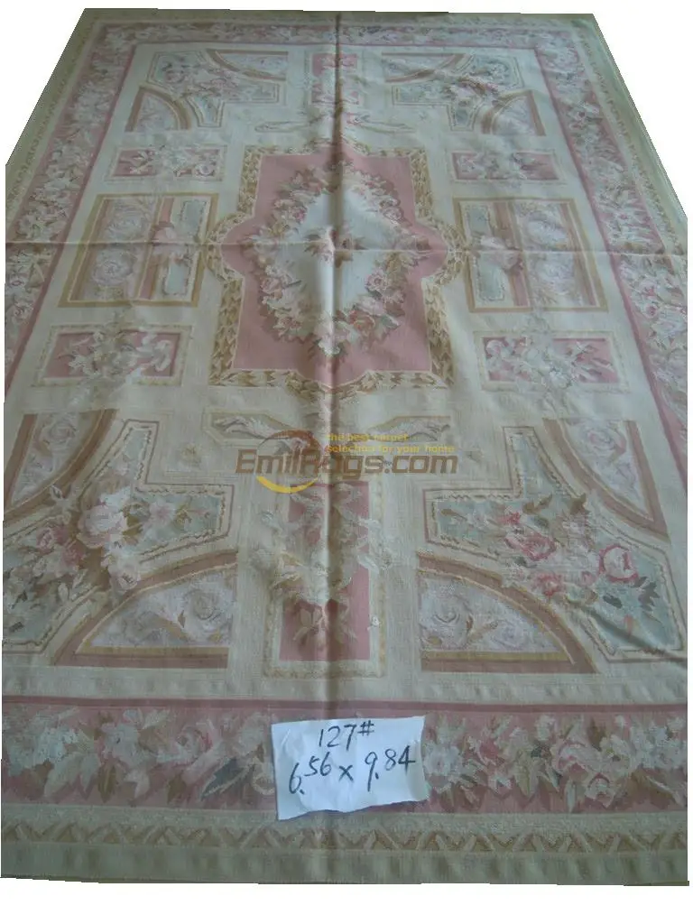 

Knitting Antique Natural Sheep Wool French Aubusson Carpets Elegant Floral Antique Handknotted Wool Aubusson Carpet