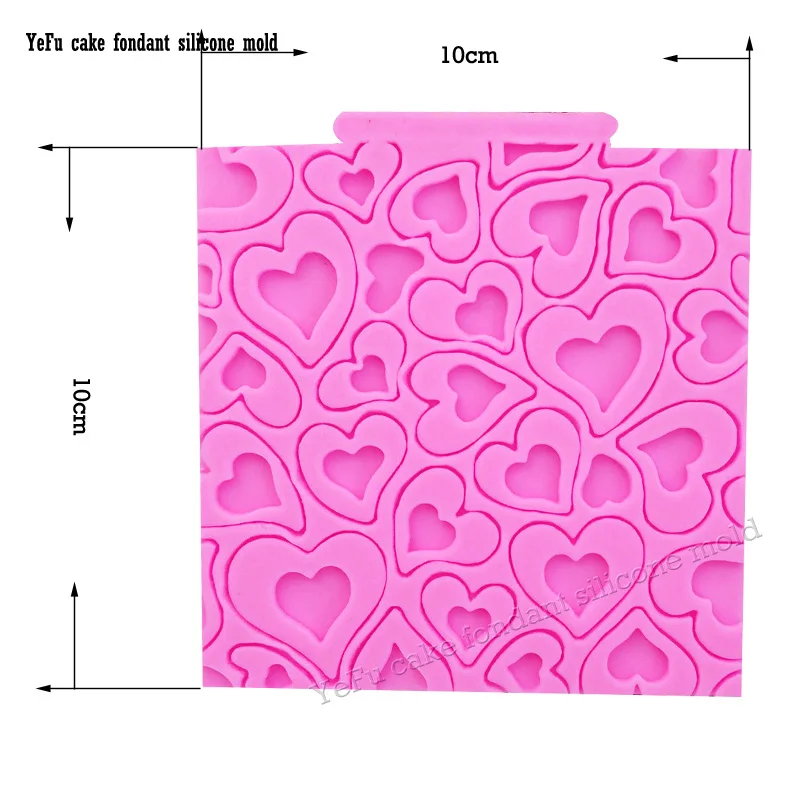 Lace Baking Mat Silicone Mold Heart pattern border Mould Sugar Craft Cake Fondant Cake Decorating Love F0857